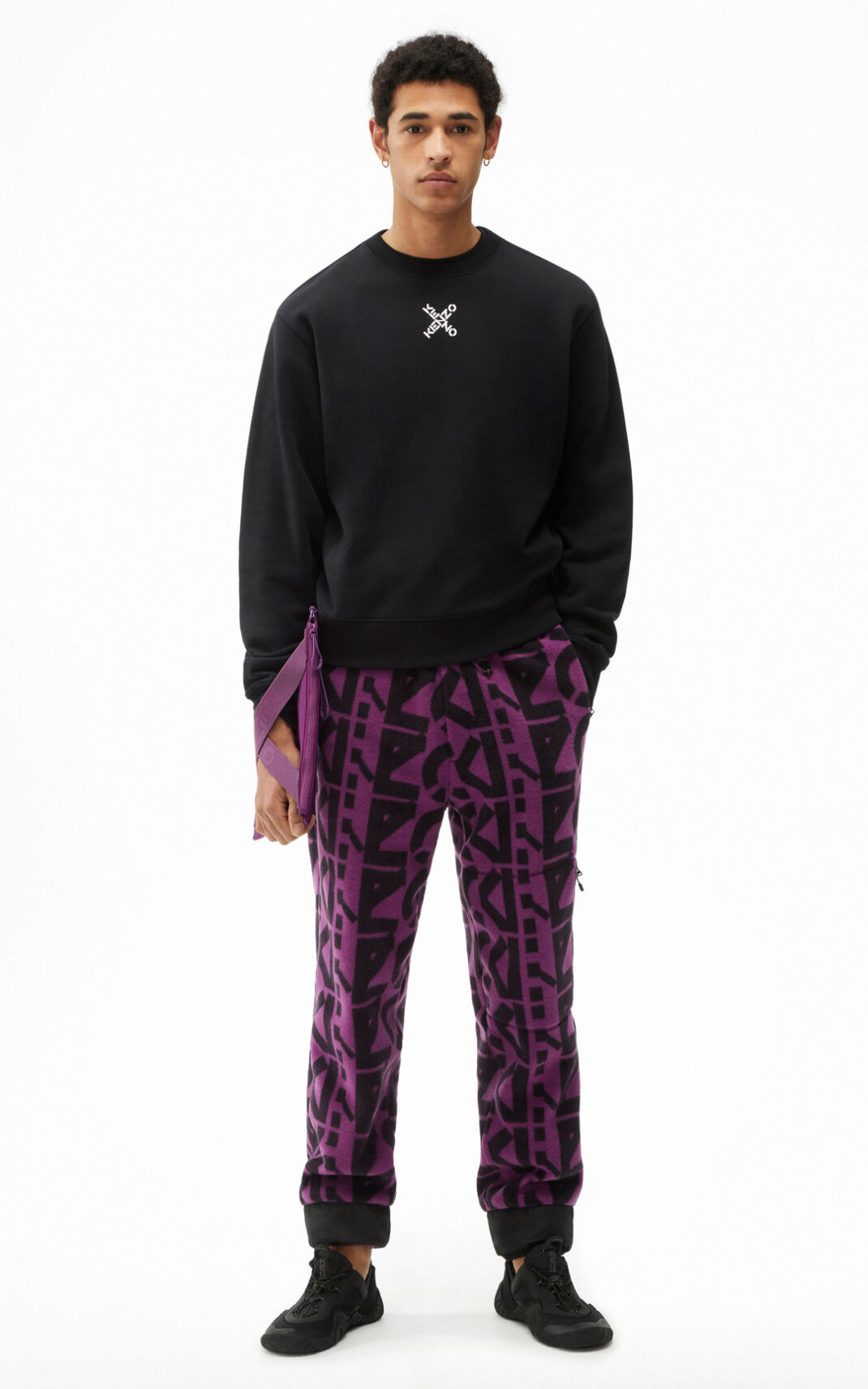 Kenzo Sport Little X Sweatshirt Erkek Siyah | 9170-MUSJX